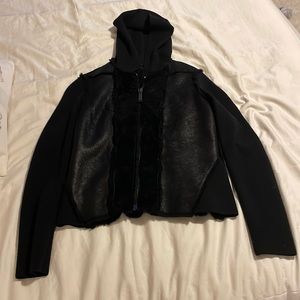 Elie Tahari fur leather jacket